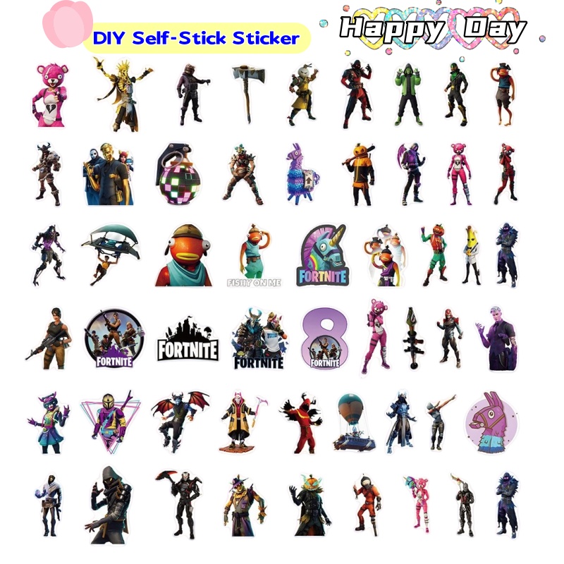 Scooter Parts - Stiker Grafiti Kepribadian Kreatif Fortnite Kartun