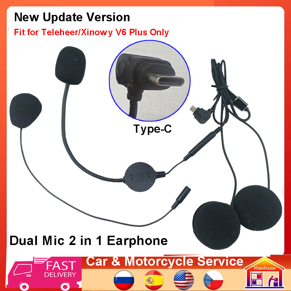 Universal Motorcycle Helmet Intercom Headset - Speaker Earphone Tipe C 2 in