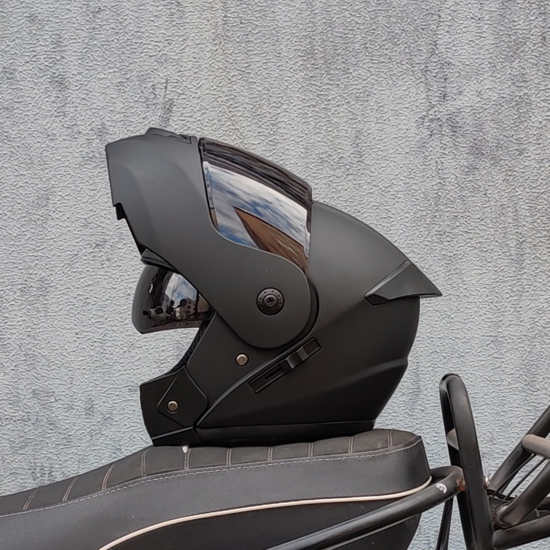 Dual Visor Motorcycle Racing Helmet - ORZ Helm Sepeda Motor Flip Modular