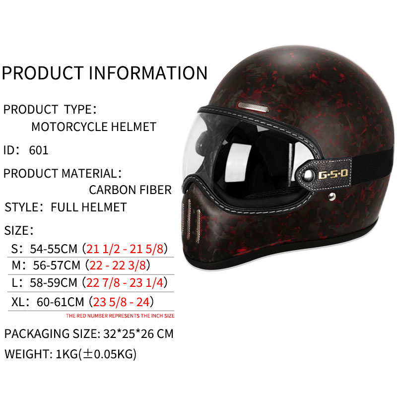 Helm wajah penuh serat karbon  - Carbon Fiber Lightweight Motorcycle Helmet ulasan dan harga