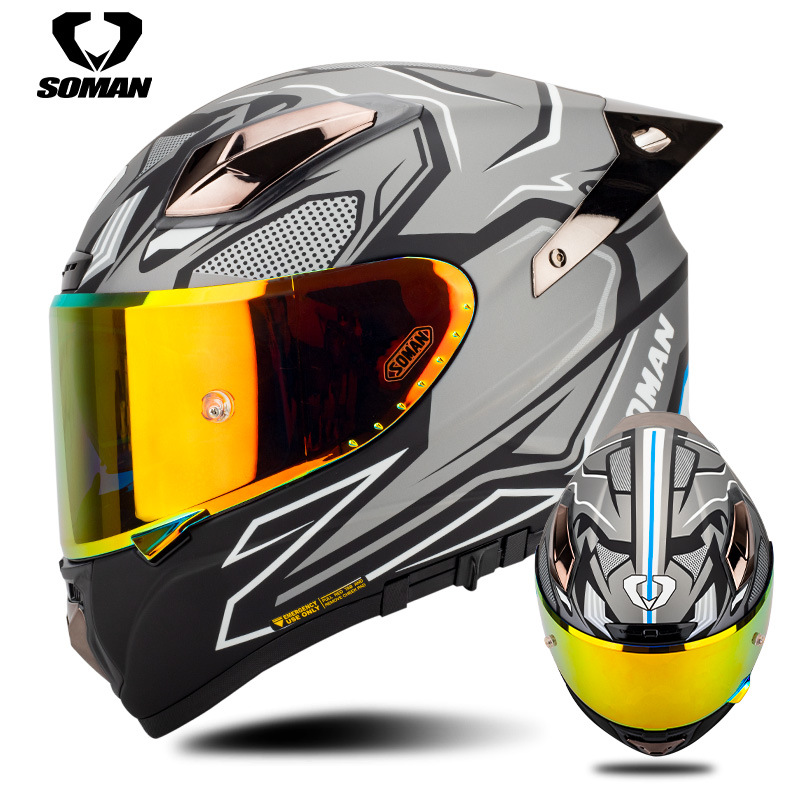 Helm Sepeda Motor Soman Helm F - Carbon Fiber Lightweight Motorcycle Helmet ulasan dan harga