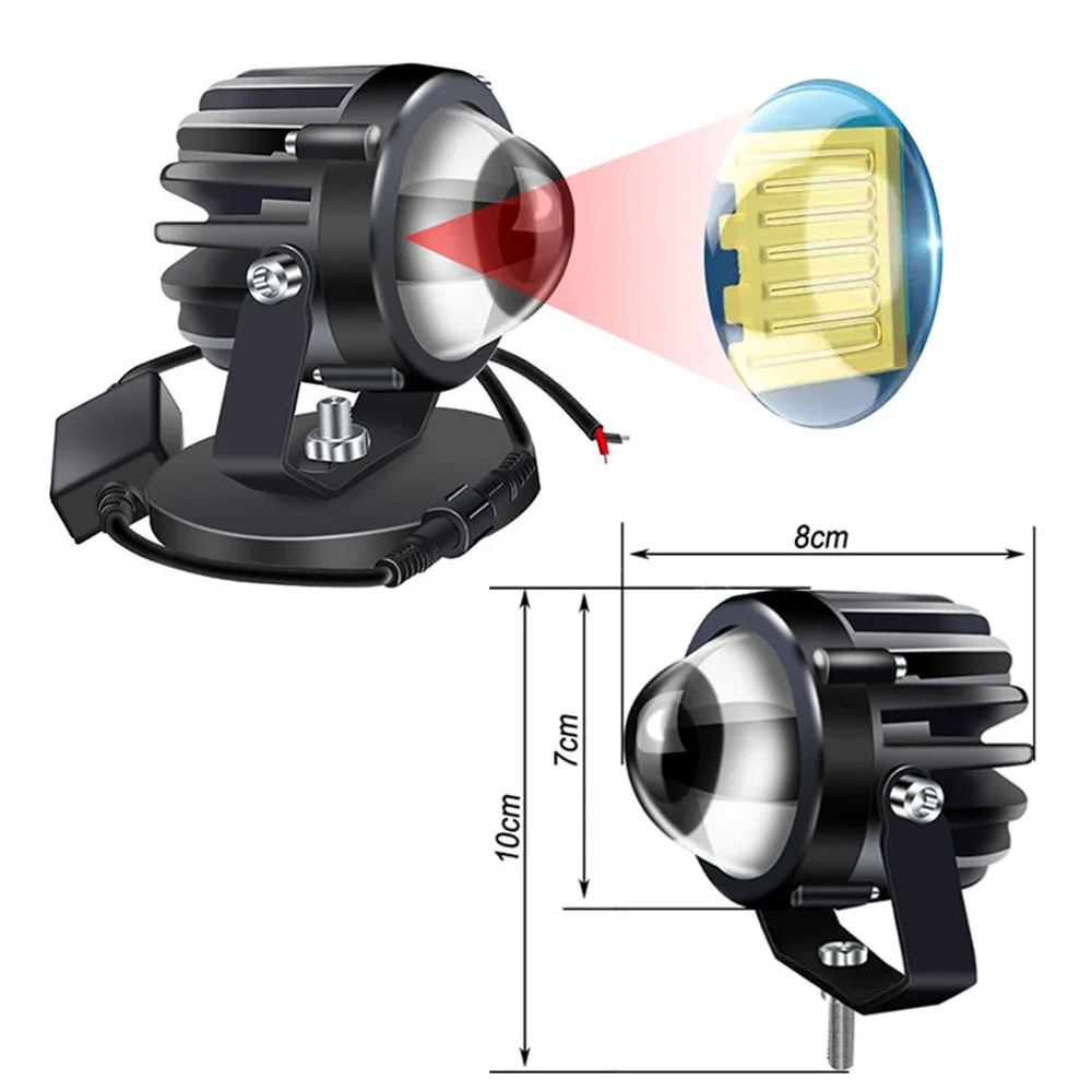 Lampu Laser proyektor sepeda m - Universal Motorcycle Led Headlight Projector ulasan dan harga