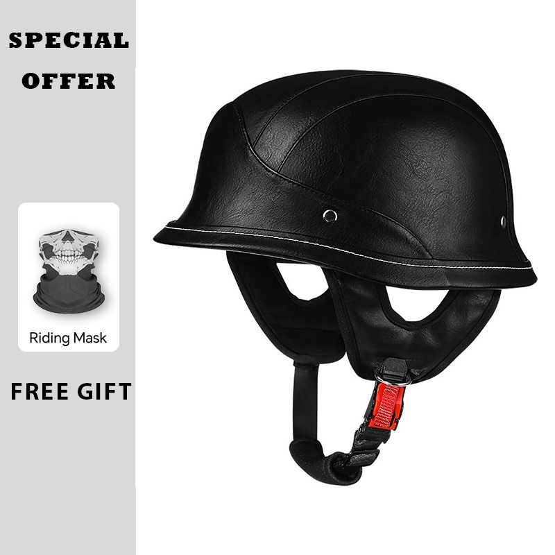 Helm Sepeda Motor Kulit Seteng - Vintage Open Face Retro Helmet ulasan dan harga