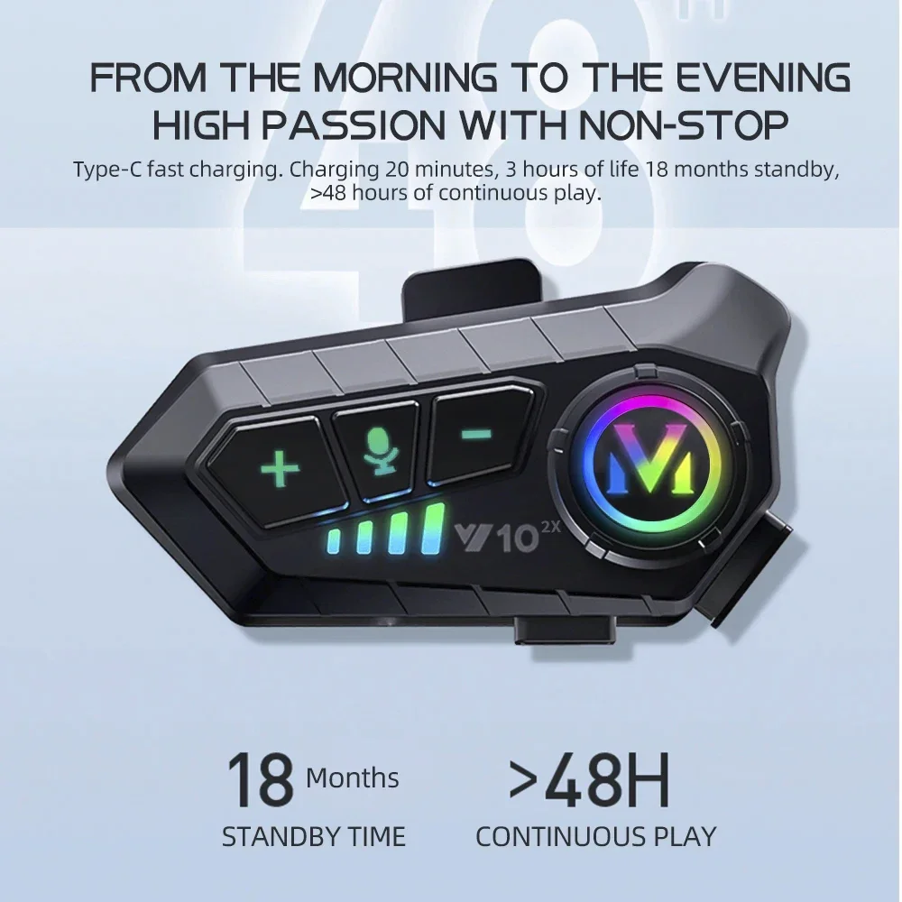 V10 2X Interkom Helm Motor Blu - Universal Motorcycle Helmet Intercom Headset ulasan dan harga