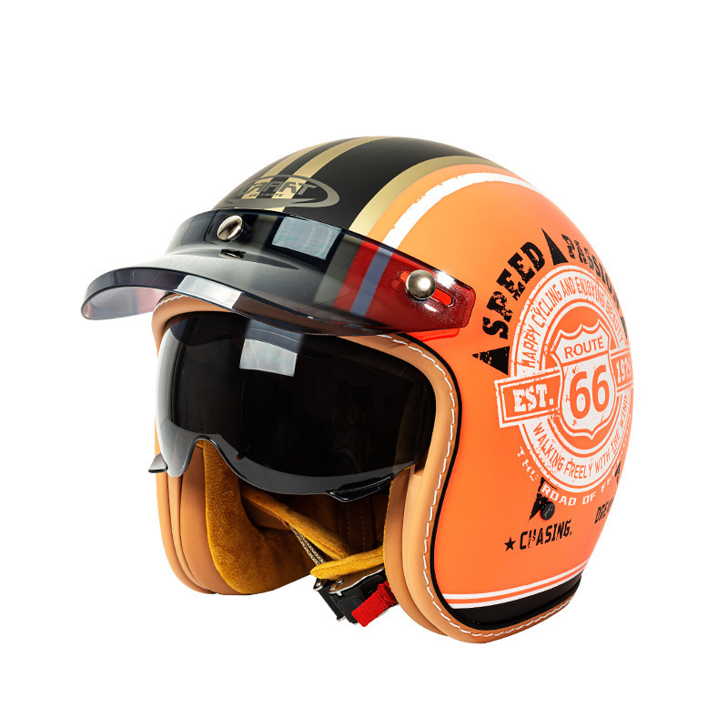 Helm Motor Vintage Open Face R - Vintage Open Face Retro Helmet ulasan dan harga