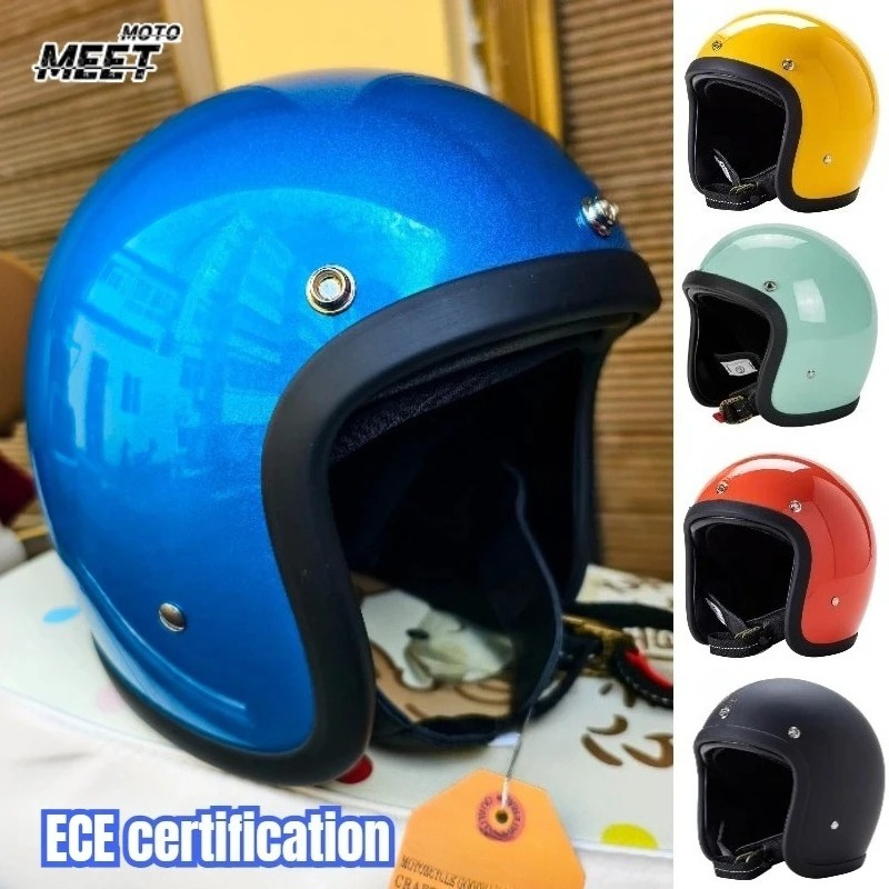 Helm Sepeda Motor Open Face Ga - Vintage Open Face Retro Helmet ulasan dan harga