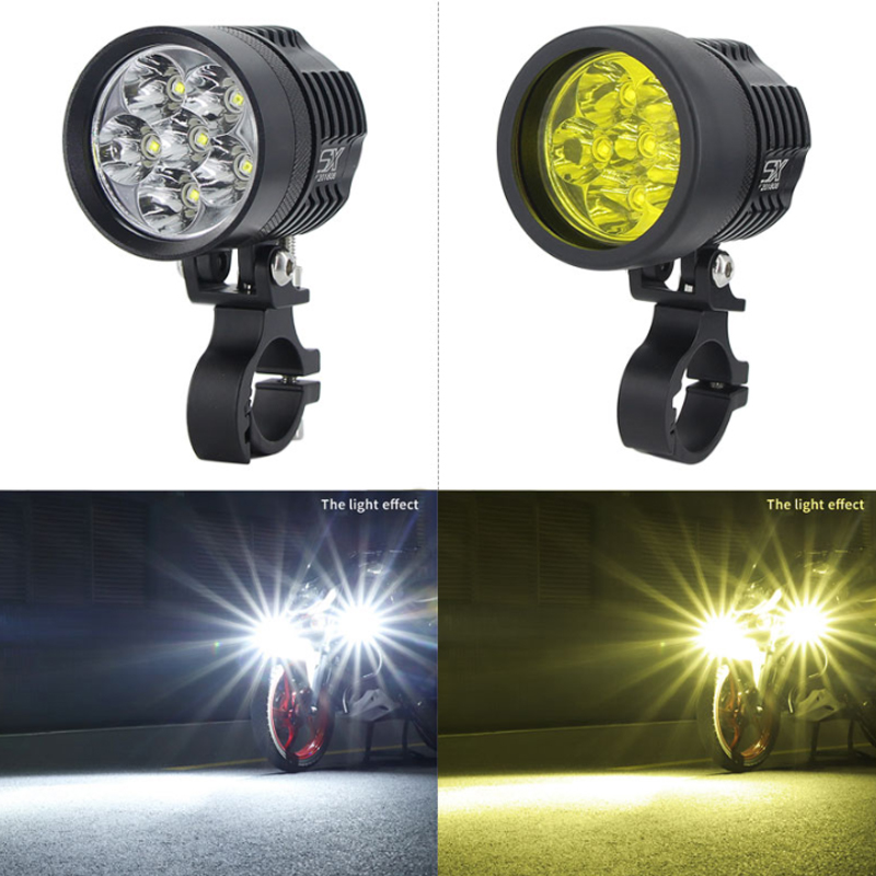 2 Buah Lampu Depan Universal L - Universal Motorcycle Led Headlight Projector ulasan dan harga