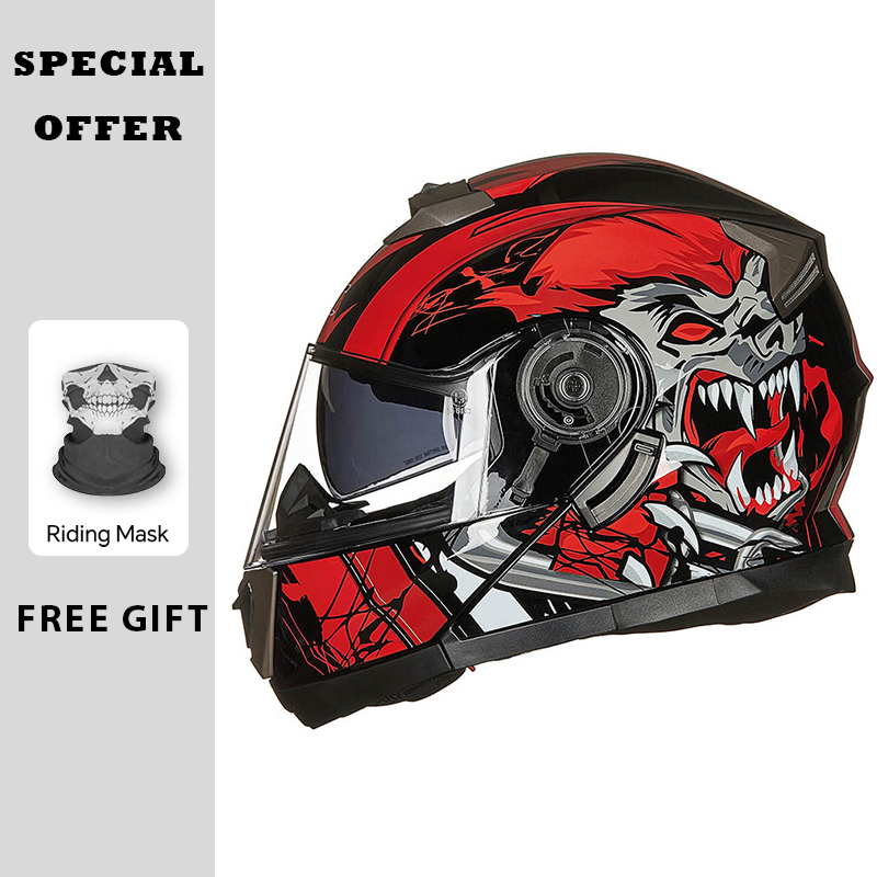 Helm Sepeda Motor Modular Flip - Modular Flip Up Motorcycle Helmet Dot Approved ulasan dan harga