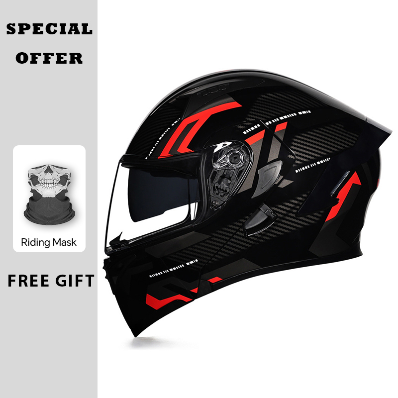Helm Sepeda Motor Lipat DOT Ap - Dual Visor Motorcycle Racing Helmet ulasan dan harga