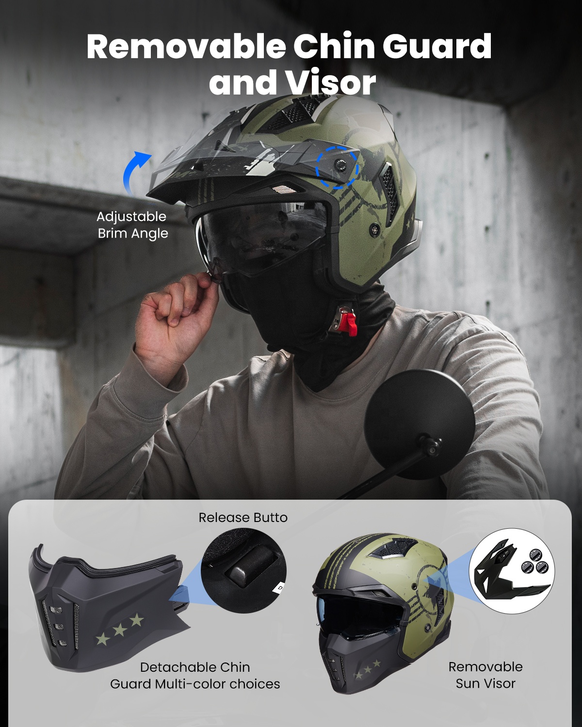 Helm Sepeda Motor Open Face 3/ - Vintage Open Face Retro Helmet ulasan dan harga