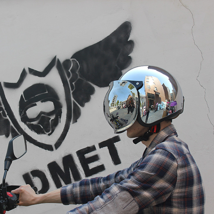 Helm Sepeda Motor Wajah Terbuk - Vintage Open Face Retro Helmet ulasan dan harga