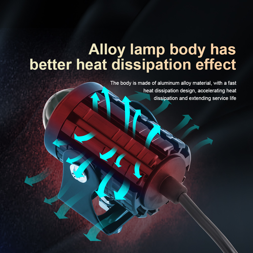 Lampu sorot LED sepeda motor U - Universal Motorcycle Led Headlight Projector ulasan dan harga