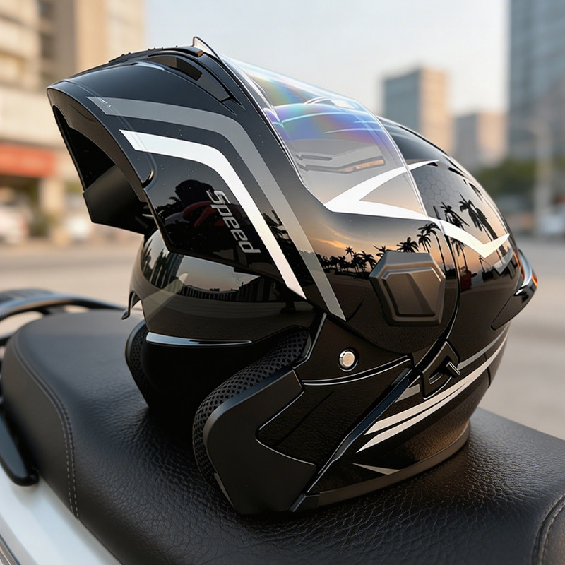 Helm Motor Modular Model Flip  - Modular Flip Up Motorcycle Helmet Dot Approved ulasan dan harga