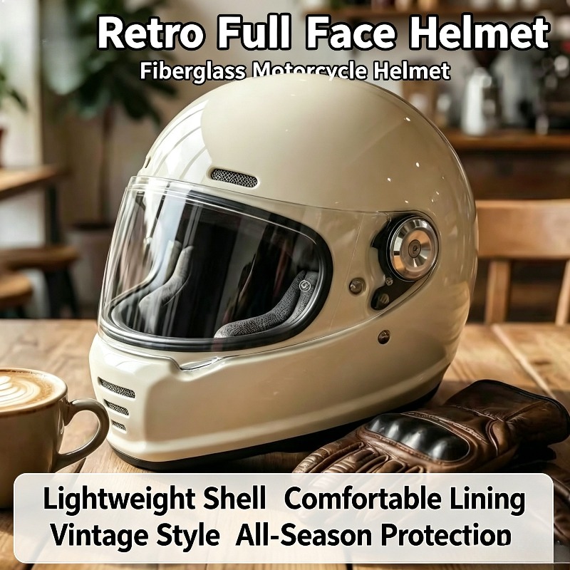 Helm Retro Serat Karbon untuk  - Carbon Fiber Lightweight Motorcycle Helmet ulasan dan harga
