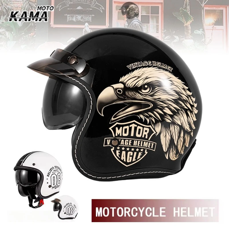 Helm Motor Open Face HOT Vinta - Vintage Open Face Retro Helmet ulasan dan harga