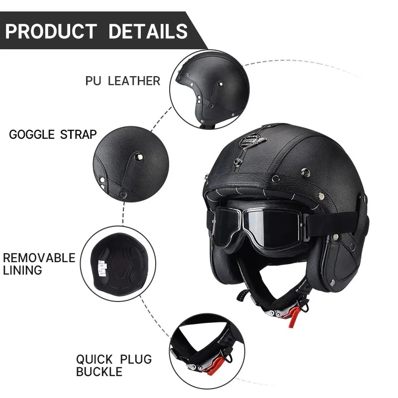 Helm Motor Klasik KAESE Warna  - Vintage Open Face Retro Helmet ulasan dan harga